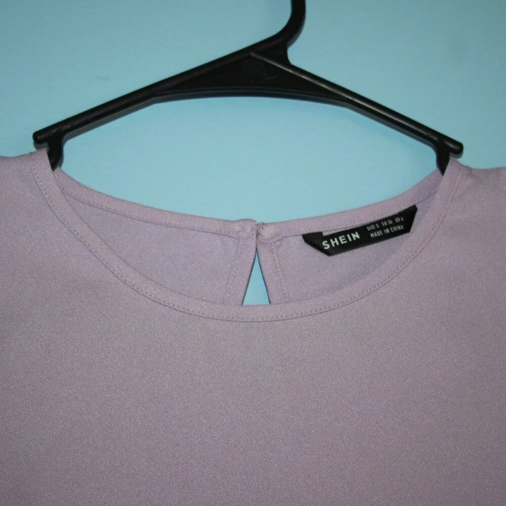 SHEIN Scalloped Sleeve Lilac Tank Top Women's Small Modest - Picture 2 of 14
